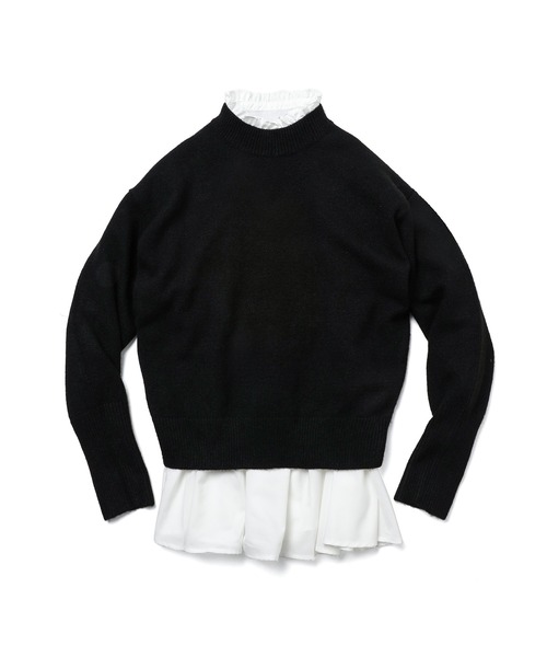 POWANTO LUNE(ポワントリュネ)の「【WEARISTA 諭吉】ニット&フリルシャツセット(ニット/セーター・レディース・ブラック/ライトブラウン・FREE)」の14枚目の写真