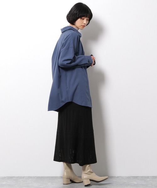 LAKOLE（ラコレ）の「トーナルステッチオーバーサイズシャツ / LAKOLE（シャツ/ブラウス・レディース・ライトベージュ/ブルー/アイボリー・SMALL/MEDIUM）」の17枚目の写真