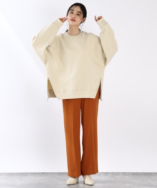 LOWRYS FARM（ローリーズファーム）の「ウラケサイドＺＩＰプルオーバーＬＳ　919406（スウェット・レディース・チャコールグレー/カーキ/アイボリー・FREE）」の6枚目の写真