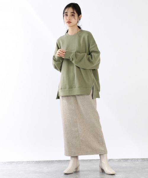 LOWRYS FARM（ローリーズファーム）の「ウラケサイドＺＩＰプルオーバーＬＳ　919406（スウェット・レディース・チャコールグレー/カーキ/アイボリー・FREE）」の8枚目の写真