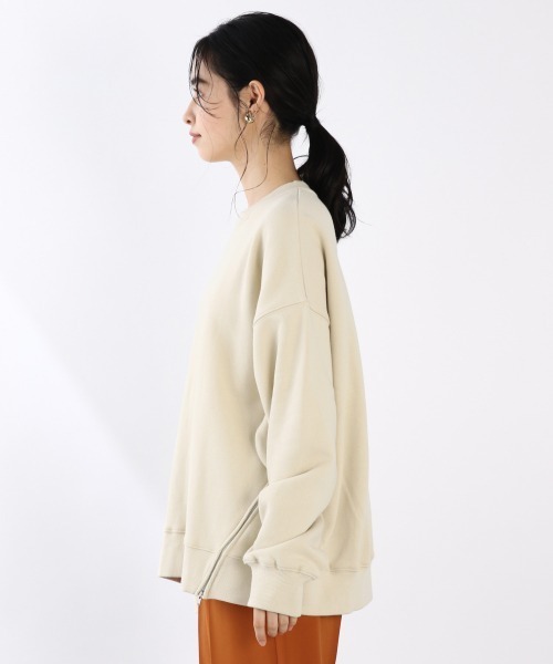 LOWRYS FARM（ローリーズファーム）の「ウラケサイドＺＩＰプルオーバーＬＳ　919406（スウェット・レディース・チャコールグレー/カーキ/アイボリー・FREE）」の9枚目の写真