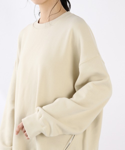 LOWRYS FARM（ローリーズファーム）の「ウラケサイドＺＩＰプルオーバーＬＳ　919406（スウェット・レディース・チャコールグレー/カーキ/アイボリー・FREE）」の12枚目の写真