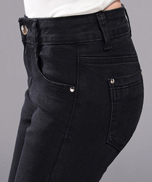 DAY CLOSET(デイ クローゼット)の「レディース アメカジハイウエストストレッチスキニージーンズ(デニムパンツ・レディース・ブルー/ライトブルー/ブラック・M/2XL/S/L/3XL/4XL/XL)」の11枚目の写真