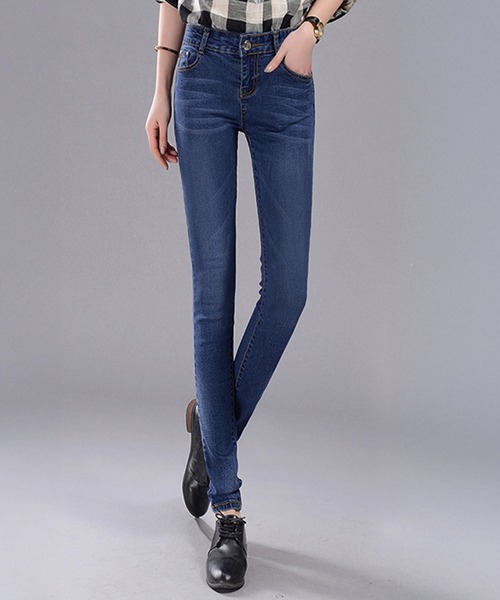 DAY CLOSET(デイ クローゼット)の「レディース アメカジハイウエストストレッチスキニージーンズ(デニムパンツ・レディース・ブルー/ライトブルー/ブラック・M/2XL/S/L/3XL/4XL/XL)」の14枚目の写真