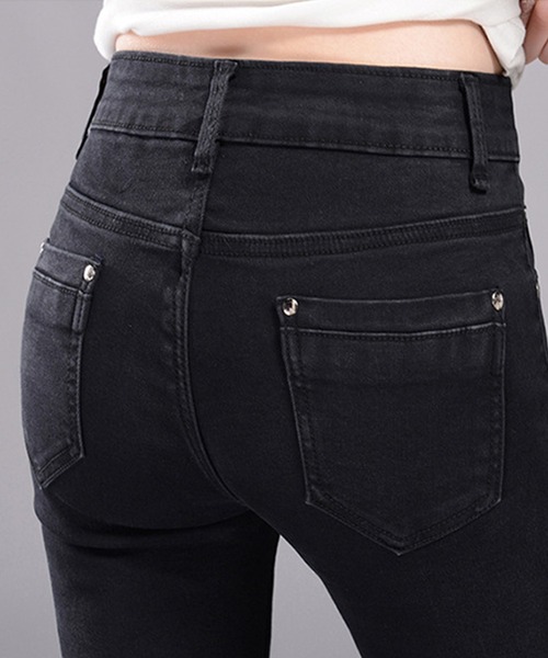 DAY CLOSET(デイ クローゼット)の「レディース アメカジハイウエストストレッチスキニージーンズ(デニムパンツ・レディース・ブルー/ライトブルー/ブラック・M/2XL/S/L/3XL/4XL/XL)」の16枚目の写真