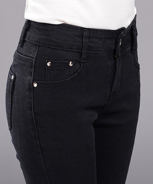 DAY CLOSET(デイ クローゼット)の「レディース アメカジハイウエストストレッチスキニージーンズ(デニムパンツ・レディース・ブルー/ライトブルー/ブラック・M/2XL/S/L/3XL/4XL/XL)」の19枚目の写真