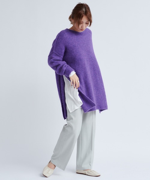 DouDou（ドゥドゥ）の「サイドスリットアルパカプルオーバー（ニット/セーター・レディース・ベージュ/パープル/イエロー・FREE）」の15枚目の写真