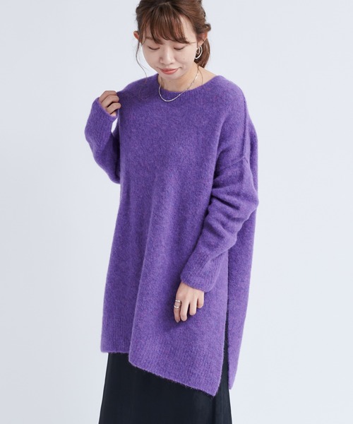 DouDou（ドゥドゥ）の「サイドスリットアルパカプルオーバー（ニット/セーター・レディース・ベージュ/パープル/イエロー・FREE）」の19枚目の写真