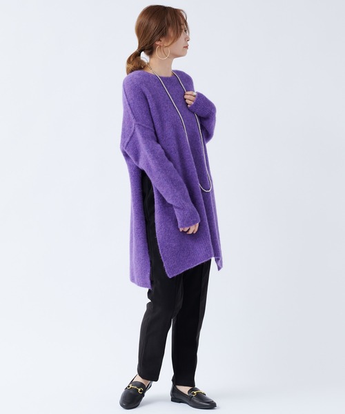 DouDou（ドゥドゥ）の「サイドスリットアルパカプルオーバー（ニット/セーター・レディース・ベージュ/パープル/イエロー・FREE）」の16枚目の写真