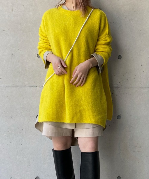 DouDou（ドゥドゥ）の「サイドスリットアルパカプルオーバー（ニット/セーター・レディース・ベージュ/パープル/イエロー・FREE）」の17枚目の写真