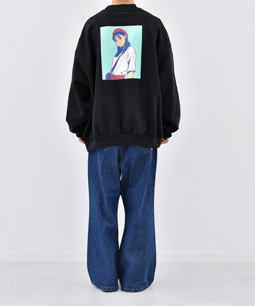 Perushu(ペルーシュ)の「イラストレーター「Hime」さんコラボ裏起毛スウェット(スウェット・メンズ・ダークブルー/ホワイト/チャコールグレー/ライトグレー/ブラック/オフホワイト/サックスブルー/その他・LARGE/MEDIUM)」の12枚目の写真