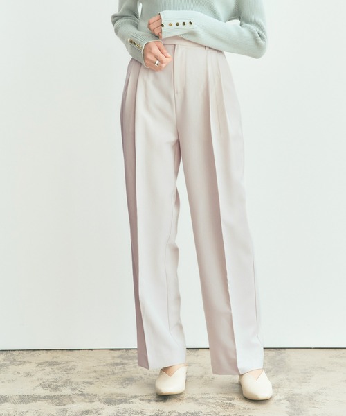 titivate（ティティベイト）の「ﾌﾛﾝﾄﾀｯｸｾﾐﾜｲﾄﾞﾊﾟﾝﾂ（その他パンツ・レディース・ブラック/ベージュ系その他/キャメル/グリーン/ベージュ/ブルーグリーン/コーラルピンク・L/S/M）」の3枚目の写真