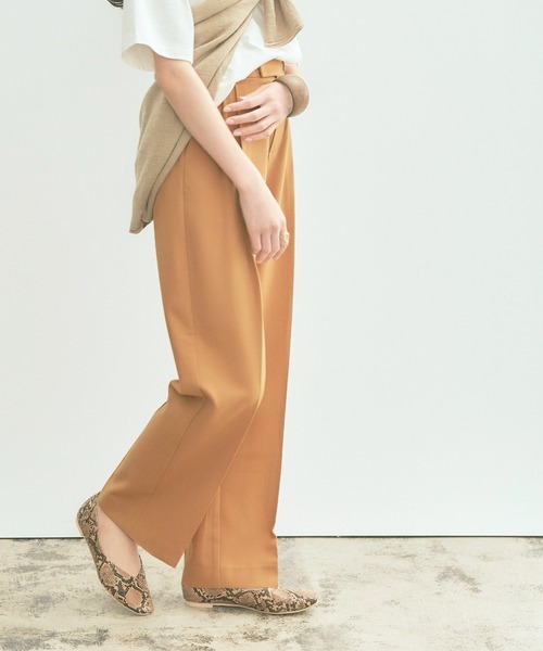 titivate（ティティベイト）の「ﾌﾛﾝﾄﾀｯｸｾﾐﾜｲﾄﾞﾊﾟﾝﾂ（その他パンツ・レディース・ブラック/ベージュ系その他/キャメル/グリーン/ベージュ/ブルーグリーン/コーラルピンク・L/S/M）」の6枚目の写真