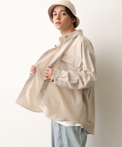 JUNRED（ジュンレッド）の「モンスタービッグシャツ（シャツ/ブラウス・メンズ・ブラック/ベージュ/ライトグリーン・M/L）」の2枚目の写真