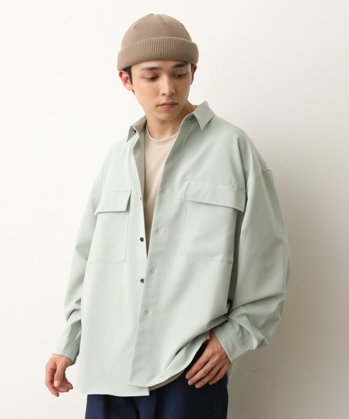 JUNRED（ジュンレッド）の「モンスタービッグシャツ（シャツ/ブラウス・メンズ・ブラック/ベージュ/ライトグリーン・M/L）」の9枚目の写真