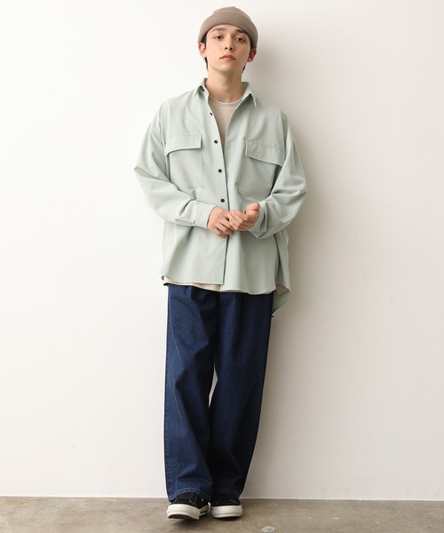 JUNRED（ジュンレッド）の「モンスタービッグシャツ（シャツ/ブラウス・メンズ・ブラック/ベージュ/ライトグリーン・M/L）」の5枚目の写真