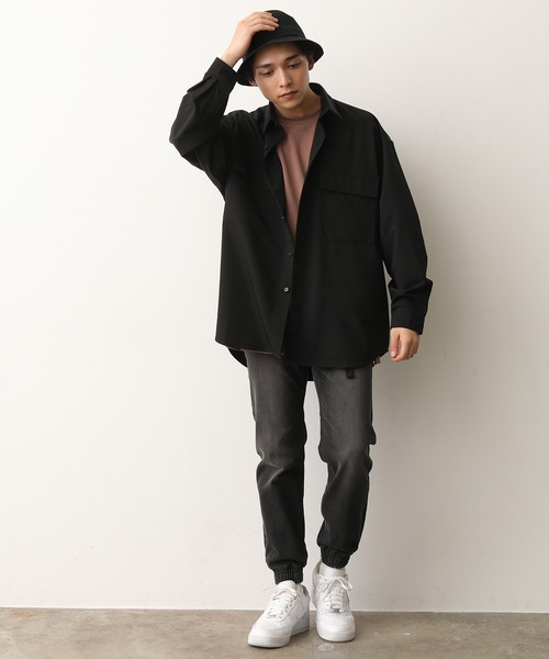 JUNRED（ジュンレッド）の「モンスタービッグシャツ（シャツ/ブラウス・メンズ・ブラック/ベージュ/ライトグリーン・M/L）」の4枚目の写真