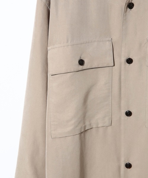 ADAM ET ROPE'（アダムエロペ）の「レーヨンスエード ルーズシルエット カラーレスブルゾン（ブルゾン・メンズ・ブラック/ベージュ・M/L）」の5枚目の写真