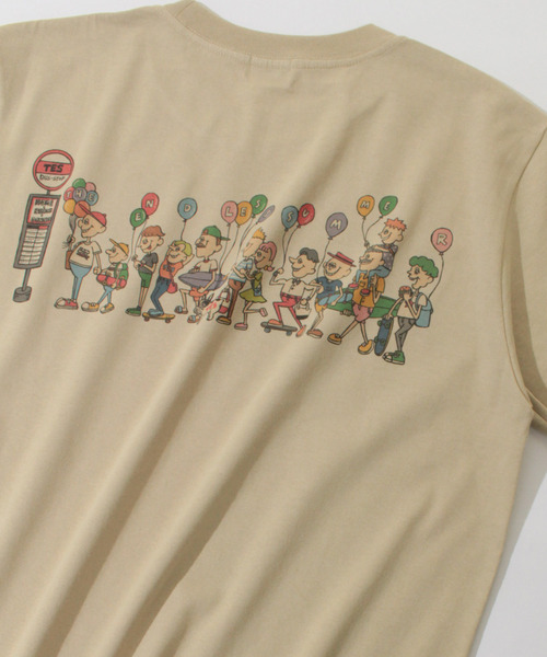 The Endless Summer（エンドレスサマー）の「TES TRAVEL TEE（Tシャツ/カットソー・メンズ・ベージュ/ホワイト/ピンク系その他4・LARGE/SMALL/X-LARGE/MEDIUM）」の3枚目の写真