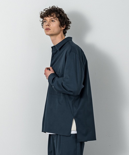 SLICK(スリック)の「綿麻シャークスキンダブルポケットシャツ(シャツ/ブラウス・メンズ・ライトグレー/ブラウン/ネイビー・1/2)」の19枚目の写真
