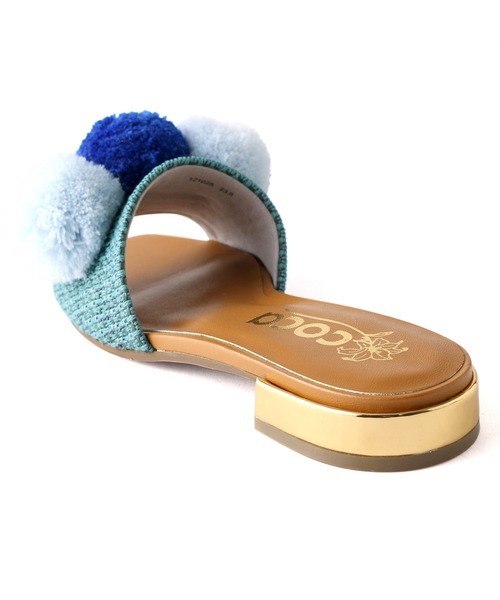 coca（ANDEX shoes product）（コカ）の「coca / コカ ポンポン飾り付き エスニック スリッパミュール ワンベルト 121025（サンダル・レディース・ベージュ/グレー/ネイビー・23.5cm/23cm/24.5cm/24cm/22.5cm）」の20枚目の写真