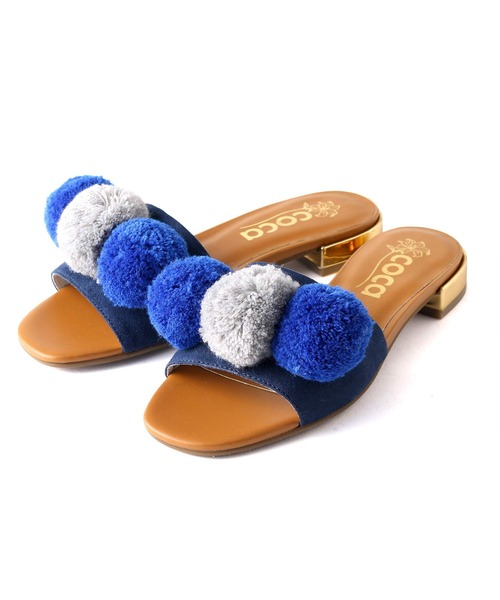 coca（ANDEX shoes product）（コカ）の「coca / コカ ポンポン飾り付き エスニック スリッパミュール ワンベルト 121025（サンダル・レディース・ベージュ/グレー/ネイビー・23.5cm/23cm/24.5cm/24cm/22.5cm）」の17枚目の写真