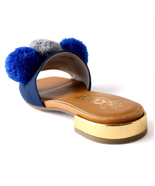 coca（ANDEX shoes product）（コカ）の「coca / コカ ポンポン飾り付き エスニック スリッパミュール ワンベルト 121025（サンダル・レディース・ベージュ/グレー/ネイビー・23.5cm/23cm/24.5cm/24cm/22.5cm）」の13枚目の写真