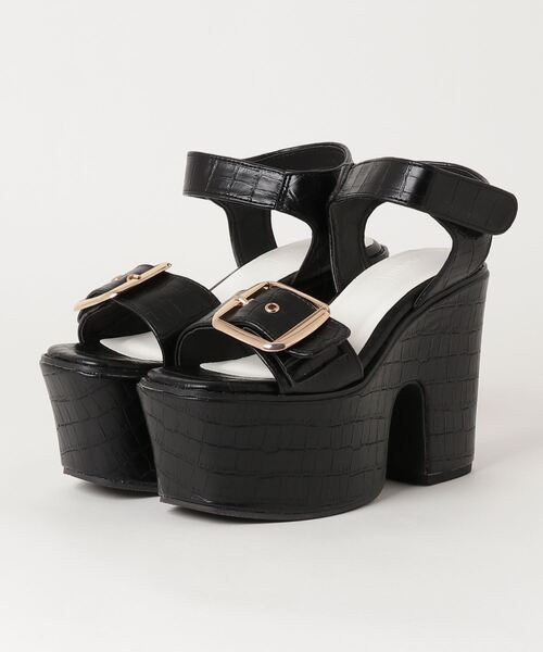 chumchum（チャムチャム）の「ラウンドバルキーバックルサンダル（サンダル・レディース・ブラック/クリアブラウン/ブラック系その他2・LL/M/L/S）」の3枚目の写真