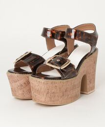 ラウンドバルキーバックルサンダル