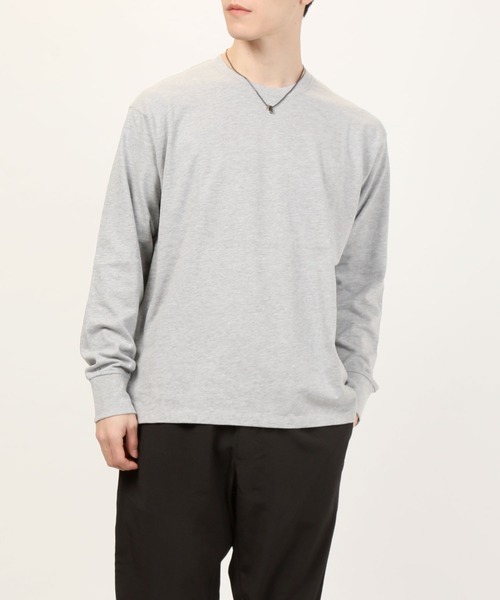 TopIsm(トップイズム)の「ワイドシルエット ヘビーウェイト ボーダー&無地 ロングTシャツ(Tシャツ/カットソー・メンズ・ホワイト/ブラック/ネイビー/グレー/ホワイト×ブラック・LL/M/L)」の11枚目の写真