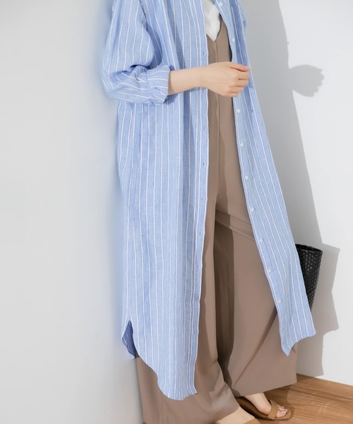 URBAN RESEARCH Sonny Label（アーバンリサーチサニーレーベル）の「リネンシャツワンピース（ワンピース・レディース・ベージュ系その他/ブラック/その他1/ブルー系その他・FREE）」の17枚目の写真