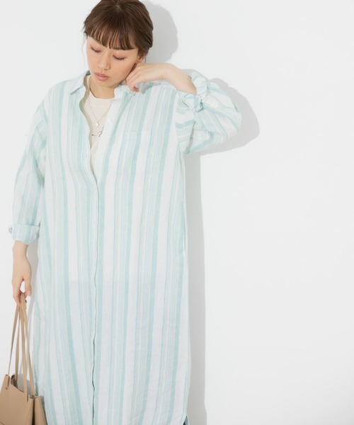 URBAN RESEARCH Sonny Label（アーバンリサーチサニーレーベル）の「リネンシャツワンピース（ワンピース・レディース・ベージュ系その他/ブラック/その他1/ブルー系その他・FREE）」の20枚目の写真