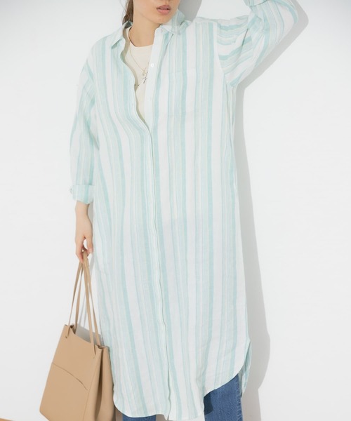 URBAN RESEARCH Sonny Label（アーバンリサーチサニーレーベル）の「リネンシャツワンピース（ワンピース・レディース・ベージュ系その他/ブラック/その他1/ブルー系その他・FREE）」の21枚目の写真