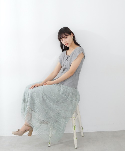 JILL by JILL STUART（ジルバイジルスチュアート）の「◇クロシェ風カラーアイレットニット（ニット/セーター・レディース・カーキ/ホワイト/ブラック・FREE）」の6枚目の写真