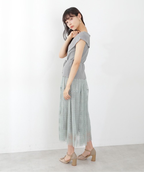 JILL by JILL STUART（ジルバイジルスチュアート）の「◇クロシェ風カラーアイレットニット（ニット/セーター・レディース・カーキ/ホワイト/ブラック・FREE）」の9枚目の写真