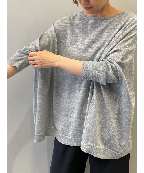 BEARDSLEY（ビアズリー）の「リネンニット（ニット/セーター・レディース・ピンク/ライトグレー・FREE）」の3枚目の写真