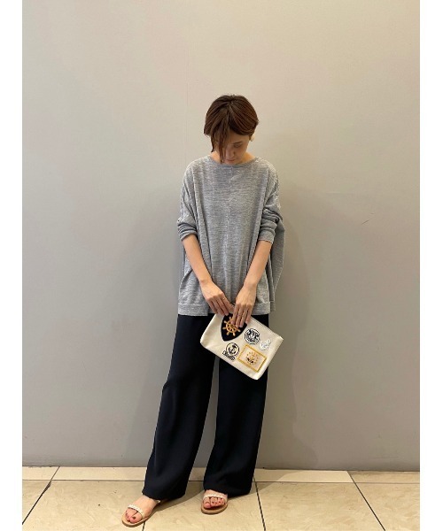 BEARDSLEY（ビアズリー）の「リネンニット（ニット/セーター・レディース・ピンク/ライトグレー・FREE）」の4枚目の写真