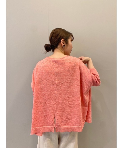 BEARDSLEY（ビアズリー）の「リネンニット（ニット/セーター・レディース・ピンク/ライトグレー・FREE）」の5枚目の写真