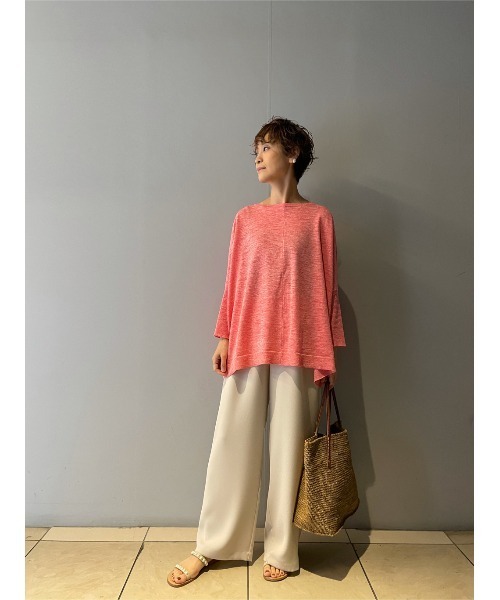 BEARDSLEY（ビアズリー）の「リネンニット（ニット/セーター・レディース・ピンク/ライトグレー・FREE）」の6枚目の写真