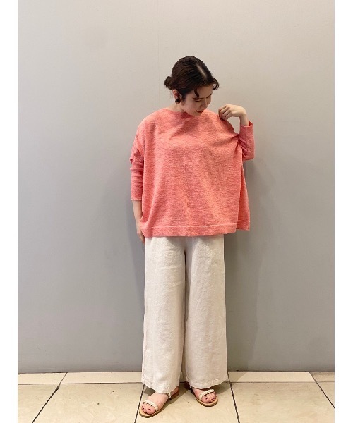 BEARDSLEY（ビアズリー）の「リネンニット（ニット/セーター・レディース・ピンク/ライトグレー・FREE）」の10枚目の写真