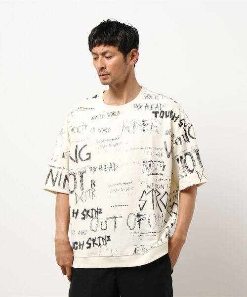 Revo ハンドライティングプリント ミニ裏毛ルーズ Tee