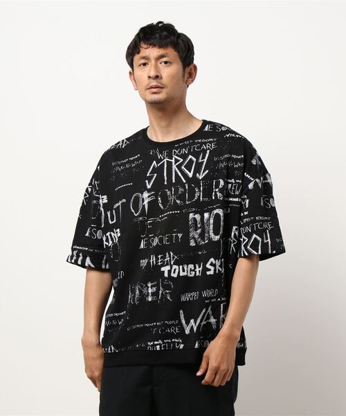 Revo ハンドライティングプリント ミニ裏毛ルーズ Tee