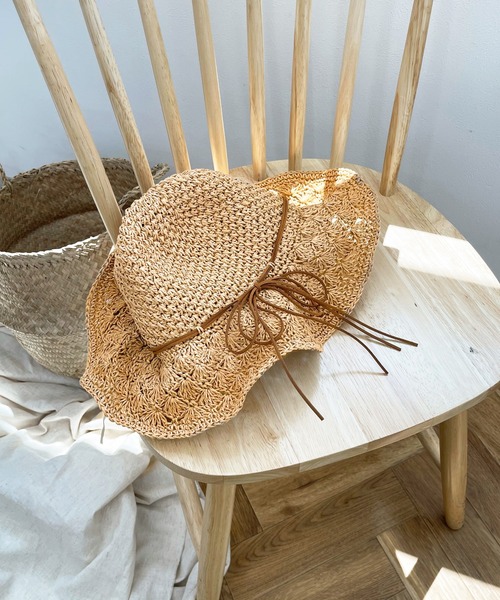 apres jour clair（アプレジュールクレア）の「【apres jour clair×ARIAZ】ストローハット（ハット・レディース・ライトブラウン/ライトベージュ・FREE）」の13枚目の写真