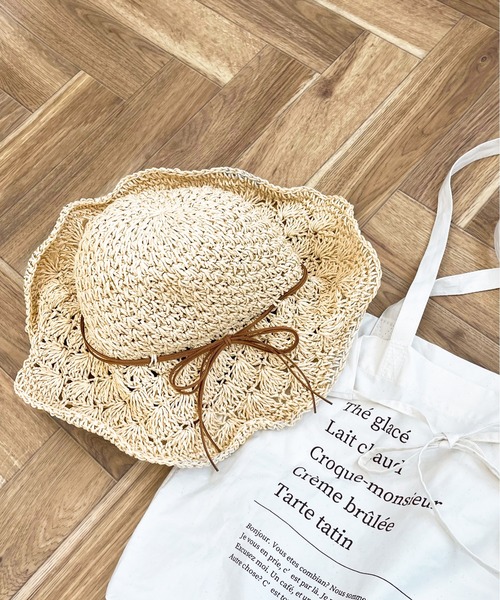 apres jour clair（アプレジュールクレア）の「【apres jour clair×ARIAZ】ストローハット（ハット・レディース・ライトブラウン/ライトベージュ・FREE）」の3枚目の写真