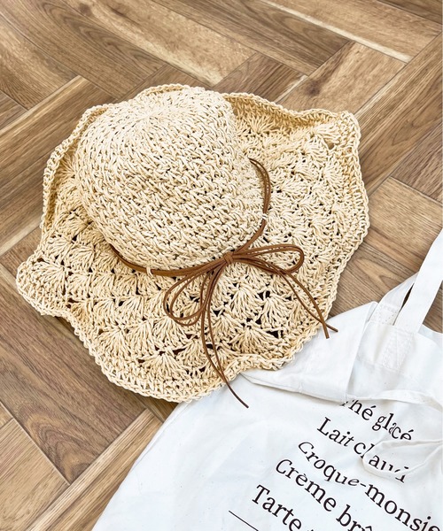 apres jour clair（アプレジュールクレア）の「【apres jour clair×ARIAZ】ストローハット（ハット・レディース・ライトブラウン/ライトベージュ・FREE）」の5枚目の写真