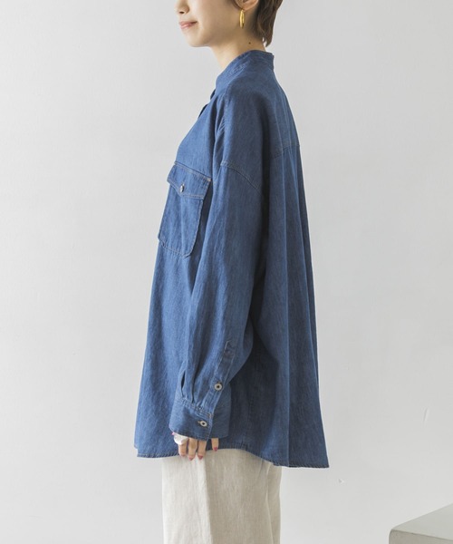 URBAN RESEARCH（アーバンリサーチ）の「バンドカラーデニムシャツ（シャツ/ブラウス・レディース・アイボリー/ブルー・FREE）」の18枚目の写真