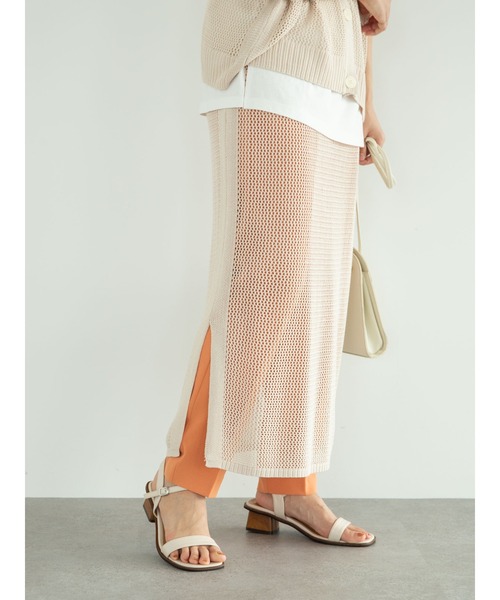 Green　Parks（グリーンパークス）の「メッシュニットスカート＊＊（スカート・レディース・ライトベージュ/モカ/ブラウン・FREE）」の3枚目の写真