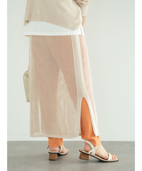 Green　Parks（グリーンパークス）の「メッシュニットスカート＊＊（スカート・レディース・ライトベージュ/モカ/ブラウン・FREE）」の11枚目の写真