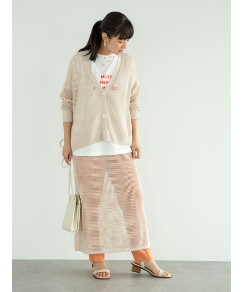 Green　Parks（グリーンパークス）の「メッシュニットスカート＊＊（スカート・レディース・ライトベージュ/モカ/ブラウン・FREE）」の9枚目の写真