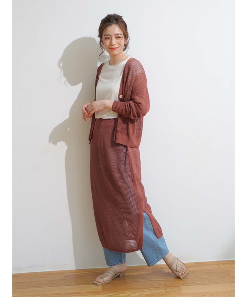 Green　Parks（グリーンパークス）の「メッシュニットスカート＊＊（スカート・レディース・ライトベージュ/モカ/ブラウン・FREE）」の14枚目の写真